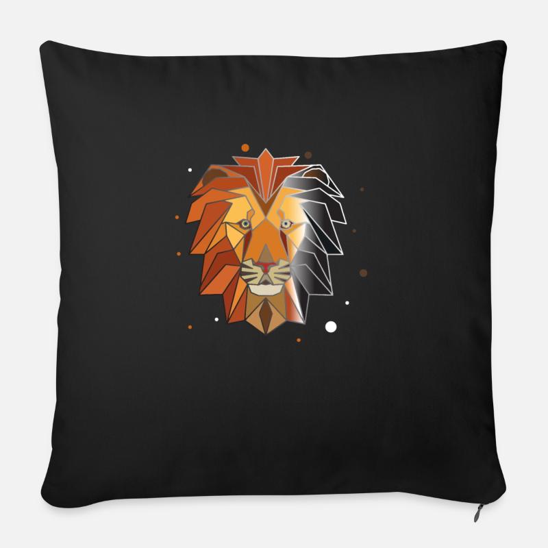 Löwe Polygon - Sofakissen mit Füllung 45 x 45 cm - Schwarz