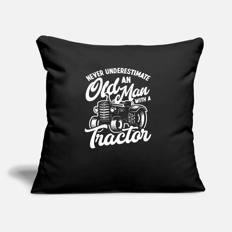 Bauer Alter Mann Traktor Sofakissen mit Füllung 45 x 45 cm