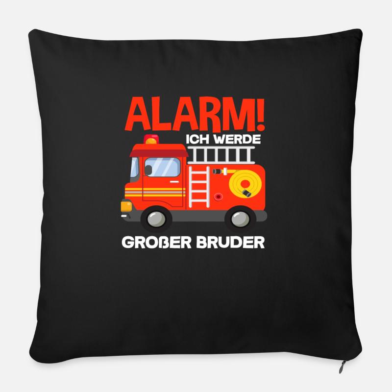 Alarm Ich Werde Großer Bruder Sohn Nachwuchs - Sofakissen mit Füllung 45 x 45 cm - Schwarz