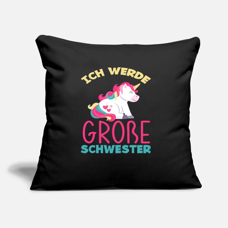 Einhorn Ich Werde Große Schwester Sofakissen mit Füllung 45 x 45 cm