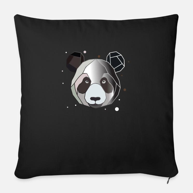 Panda Polygon Kunst Tier Geometrie - Sofakissen mit Füllung 45 x 45 cm - Schwarz