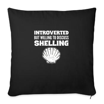 Introvertiert, Aber Bereit, Über Muschelsuche Zu - Sofakissen mit Füllung 45 x 45 cm - Schwarz - Vorne