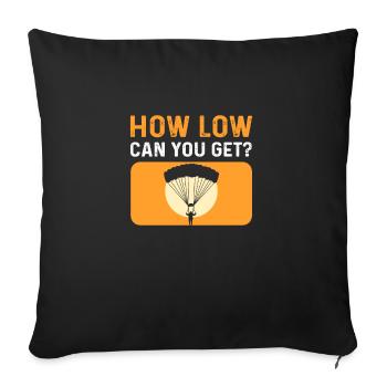 How deep can you go? For skydivers. - Sofa pillow with filling 45cm x 45cm - black - Front