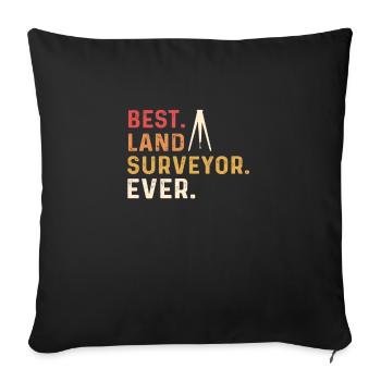 Meilleur. Géomètre. Toujours. Arpenteur-géomètre. - Coussin et housse de 45 x 45 cm - noir - Devant