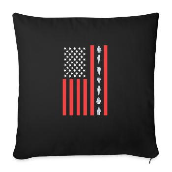 Patriotic arrowhead hunter. United States - Sofa pillow with filling 45cm x 45cm - black - Front