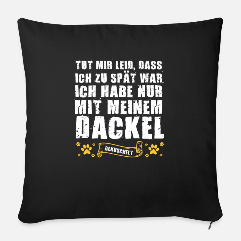 Dackel Hund Dackel Besitzer Geschenk - Sofakissen mit Füllung 45 x 45 cm - Schwarz