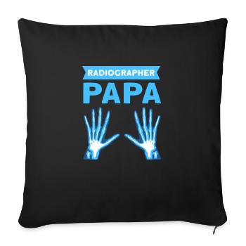 Radiographe Papa. Radiographe Papa. Radiologue - Coussin et housse de 45 x 45 cm - noir - Devant