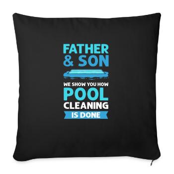 Father - Sofa pillow with filling 45cm x 45cm - black - Front