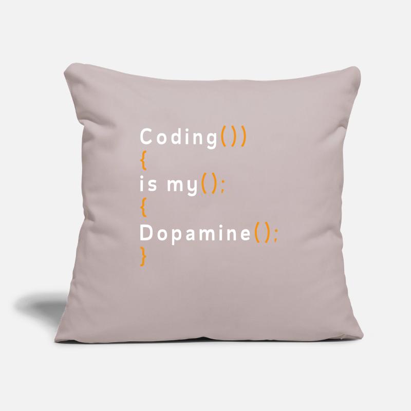 Drôle de codage est mon codeur de dopamine Coussin et housse de 45 x 45 cm