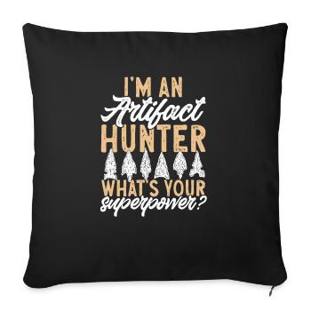 Arrowhead Hunting Pfeilspitzen Sammler - Sofakissen mit Füllung 45 x 45 cm - Schwarz - Vorne
