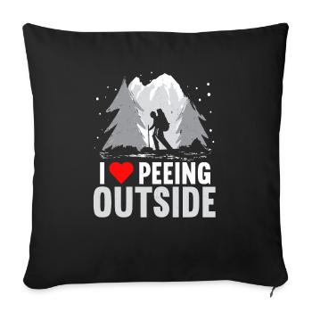 Outdoor Camping Hiking Backpacking - Sofa pillow with filling 45cm x 45cm - black - Front