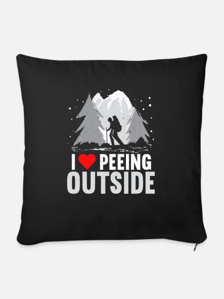 Outdoor Camping Wandern Backpacking - Sofakissen mit Füllung 45 x 45 cm - Schwarz