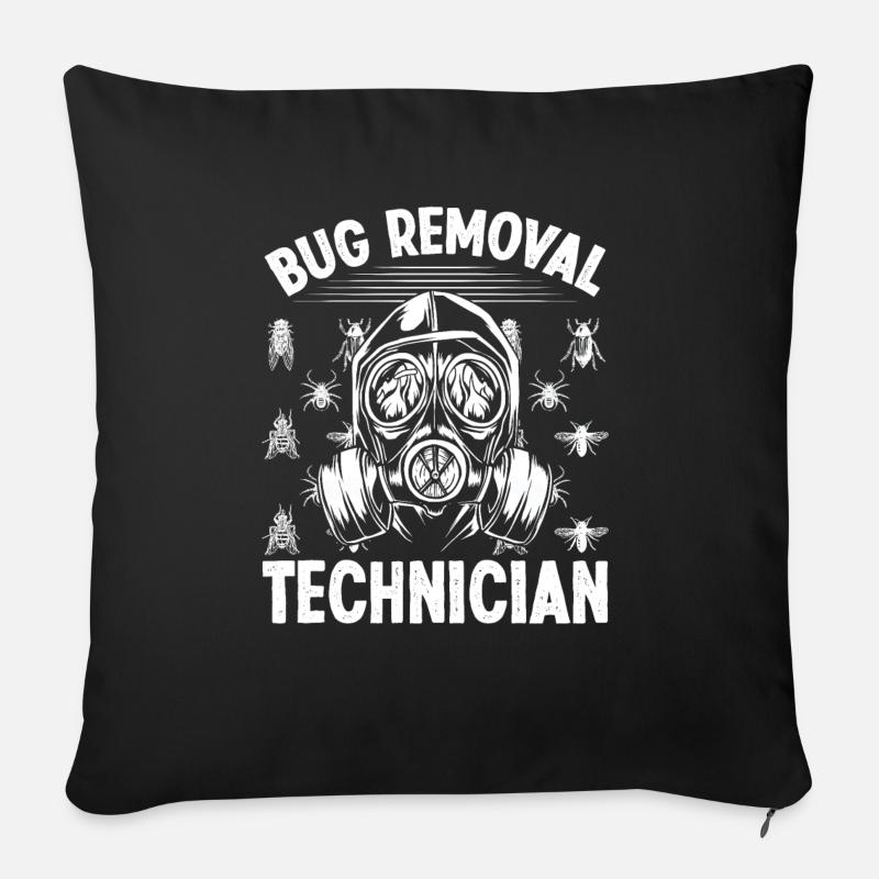 Pest Control Worker Animal Control Bug Killer - Sofakissen mit Füllung 45 x 45 cm - Schwarz