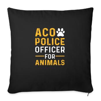 Aco. Pawlice Officer Für Tiere. - Sofakissen mit Füllung 45 x 45 cm - Schwarz - Vorne