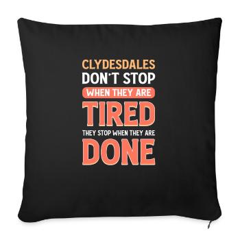 Cheval de trait. Cheval écossais des Highlands. Clydesdale - Coussin et housse de 45 x 45 cm - noir - Devant