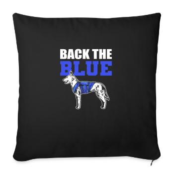Retour le bleu. Maître-chien . Policier - Coussin et housse de 45 x 45 cm - noir - Devant