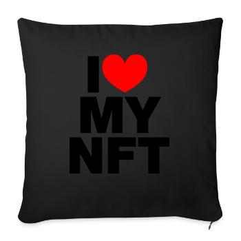 J’adore mon NFT - Coussin et housse de 45 x 45 cm - noir - Devant