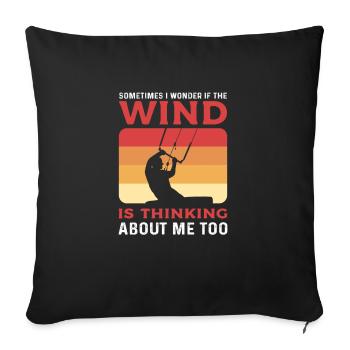 Vintage Kitesurfen Und Kiteboarding - Sofakissen mit Füllung 45 x 45 cm - Schwarz - Vorne