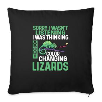 Herpétologiste des reptiles lézards caméléons - Coussin et housse de 45 x 45 cm - noir - Devant