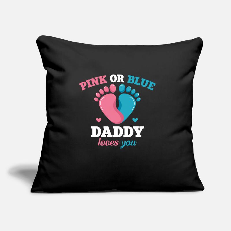 Pink Oder Blue Daddy Liebt Dich Vater Geschlecht Sofakissen mit Füllung 45 x 45 cm