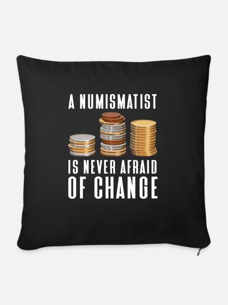 Numismatik Münzsammeln Geschenk - Sofakissen mit Füllung 45 x 45 cm - Schwarz