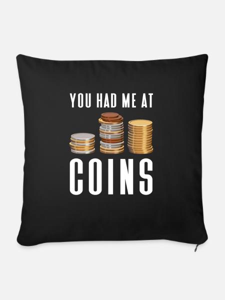 Numismatik Münzsammeln Geschenk - Sofakissen mit Füllung 45 x 45 cm - Schwarz