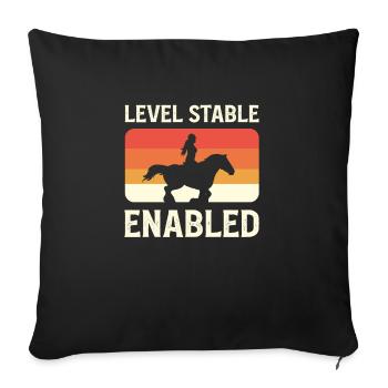 Niveau Stall activé. Cheval écossais des Highlands. - Coussin et housse de 45 x 45 cm - noir - Devant
