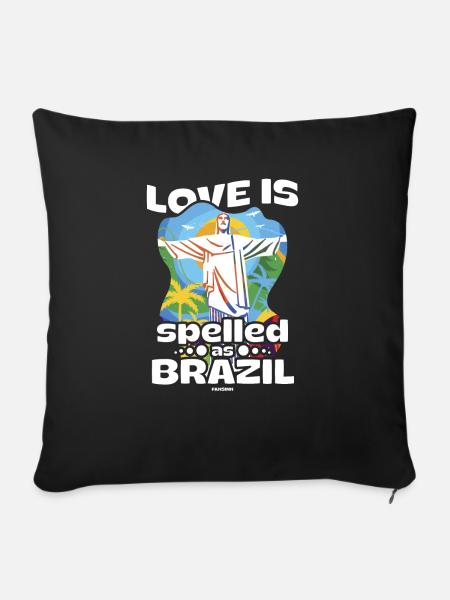 Brasilien - Sofakissen mit Füllung 45 x 45 cm - Schwarz