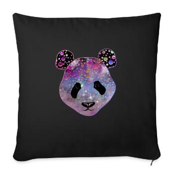 Funny Panda Gift Idea - Sofa pillow with filling 45cm x 45cm - black - Front