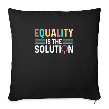 Equality is the solution. Steminist - Sofa pillow with filling 45cm x 45cm - black - Front