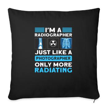 X-ray technician. X-ray assistant. Radiologist - Sofa pillow with filling 45cm x 45cm - black - Front