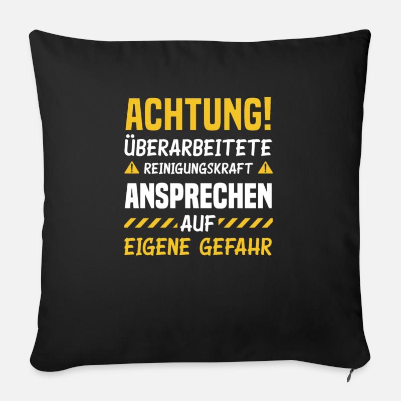 Putzfrau Ansprechen Auf Eigene Gefahr - Sofakissen mit Füllung 45 x 45 cm - Schwarz