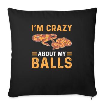 I Am Crazy About My Eggs. Royal - Sofa pillow with filling 45cm x 45cm - black - Front