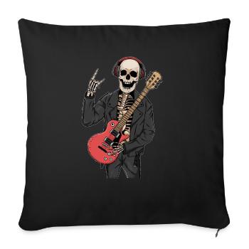 Downtown Girl Aesthetic Skeleton Rock Band - Coussin et housse de 45 x 45 cm - noir - Devant