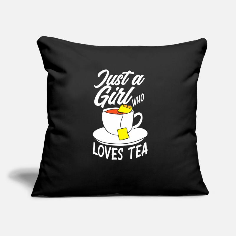 Tee Nur Ein Mädchen Teetrinkerin Liebe Sofakissen mit Füllung 45 x 45 cm