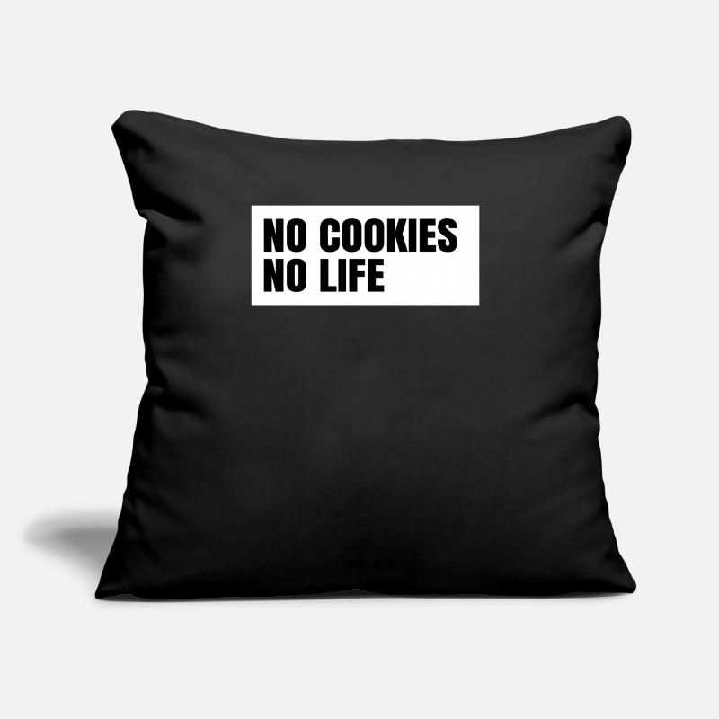 Pas de cookies Pas de devis de vie Collations traitées Coussin et housse de 45 x 45 cm