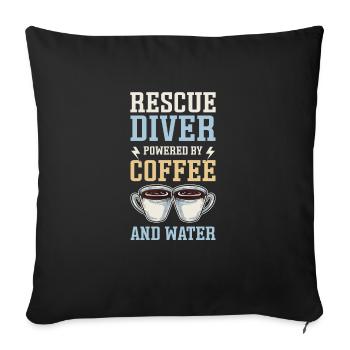 Rettungstaucher. Angetrieben Von Kaffee Und - Sofakissen mit Füllung 45 x 45 cm - Schwarz - Vorne