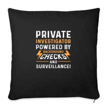 Privatdetektiv. Geheimspion. Privatdetektiv - Sofakissen mit Füllung 45 x 45 cm - Schwarz - Vorne