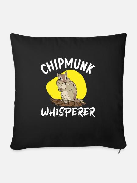 Streifenhörnchen Chipmunk Nagetier Geschenk - Sofakissen mit Füllung 45 x 45 cm - Schwarz