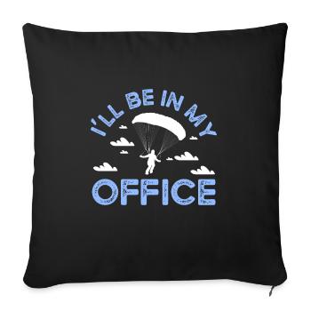 Parachutisme. pour les parachutistes et - Coussin et housse de 45 x 45 cm - noir - Devant