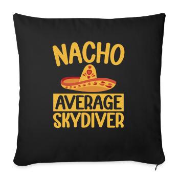 Nacho Durchschnittsfallschirmspringer. - Sofakissen mit Füllung 45 x 45 cm - Schwarz - Vorne