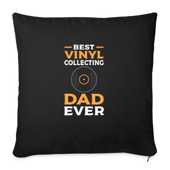 Le meilleur père collectionneur de disques vinyles de tous - Coussin et housse de 45 x 45 cm - noir - Devant
