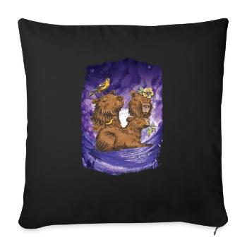 Moon Capybara Animal Funny Capibara Roden Face - Sofa pillow with filling 45cm x 45cm - black - Front