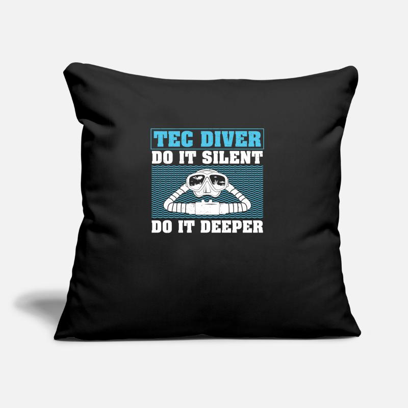 Tec Diver Do It Silent Do It Deeper Funny Plongée Coussin et housse de 45 x 45 cm