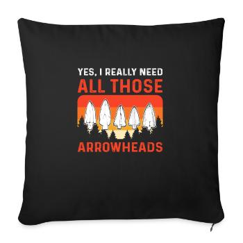Yes, I really need all those arrowheads. - Sofa pillow with filling 45cm x 45cm - black - Front