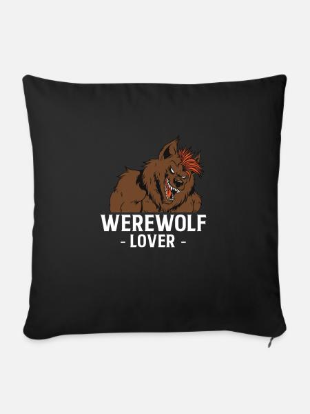 Werewolf Lover Werwolf Shirt Geschenk - Sofakissen mit Füllung 45 x 45 cm - Schwarz