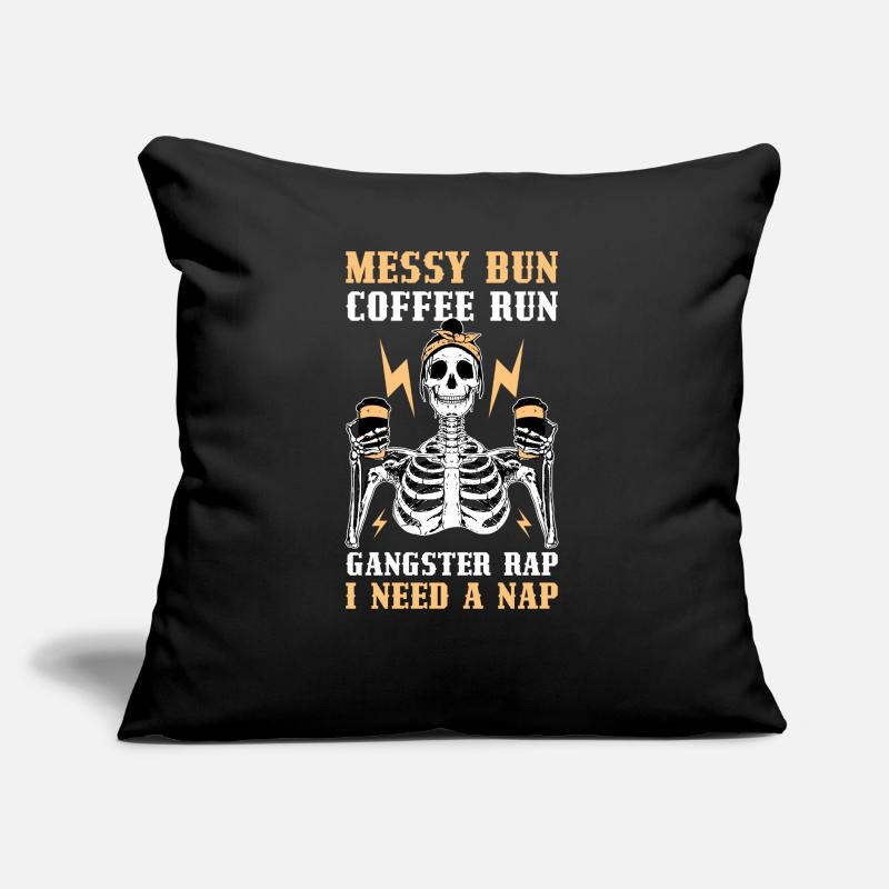 Messy Bun Coffee Run Kaffee Geschenk Sofakissen mit Füllung 45 x 45 cm