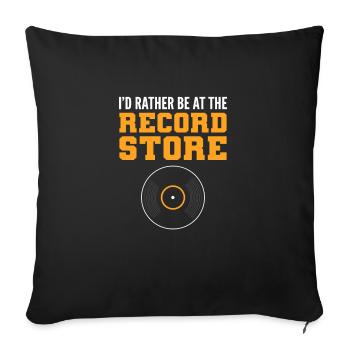 Je préfère être chez le disquaire. Collecter Lp - Coussin et housse de 45 x 45 cm - noir - Devant