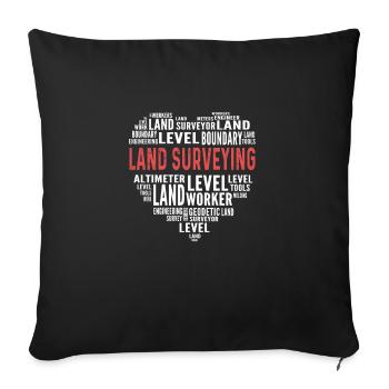 Cartographer. Land inspector. Surveyor - Sofa pillow with filling 45cm x 45cm - black - Front
