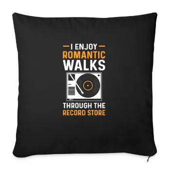 J’aime les promenades romantiques à travers le - Coussin et housse de 45 x 45 cm - noir - Devant